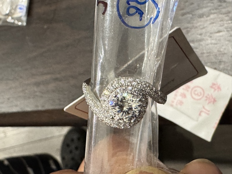 Moissanite Double Halo Swirl Ring 2